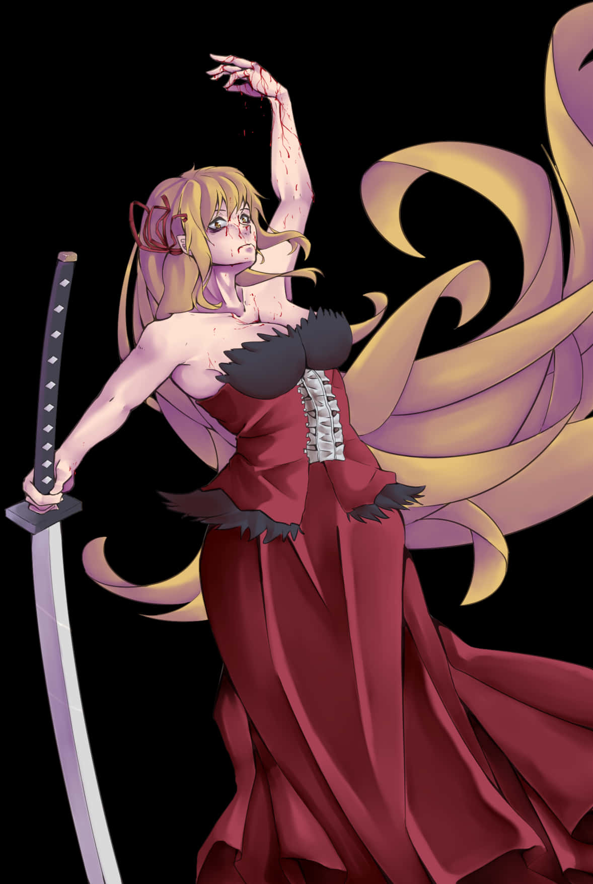 Elegant Swordswoman Shinobu Illustration