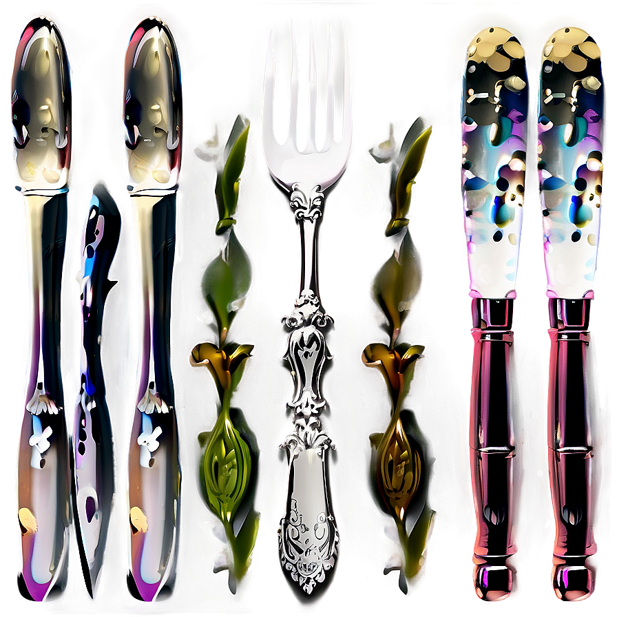 Elegant Tea Party Utensils PNG drc80 PNG with transparent background