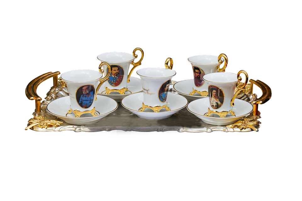 Elegant Tea Set With Portraits