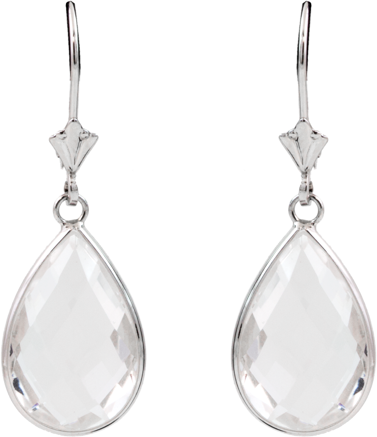 14k White Gold Tear Drop Earrings, HD Png Download PNG with transparent background