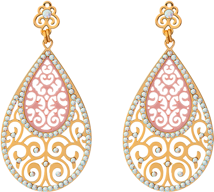 Shiyaya Earring Stud Teardrop U Rud Red Gold, Crystal - Earrings, HD Png Download PNG image with a transparent background, free high-resolution download