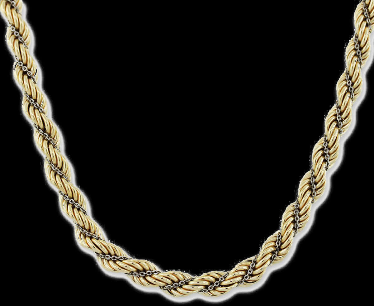 Elegant Twisted Gold Chain PNG with transparent background