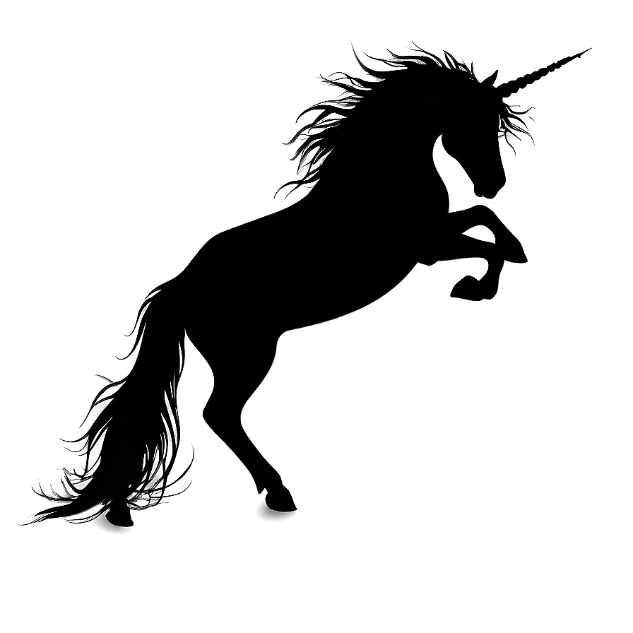 Elegant Unicorn Silhouette PNG hdd PNG image with a transparent background, free high-resolution download