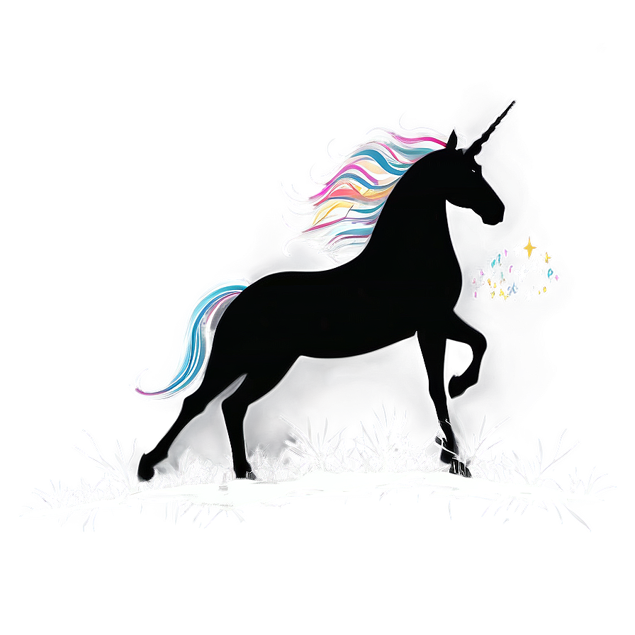 Elegant Unicorn Silhouette PNG mlh45 PNG image with a transparent background, free high-resolution download