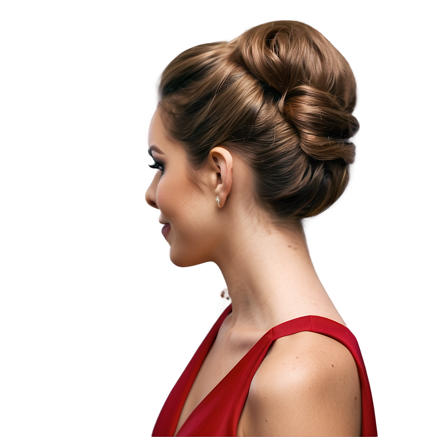 Elegant Updo Brown Hair Png 05252024