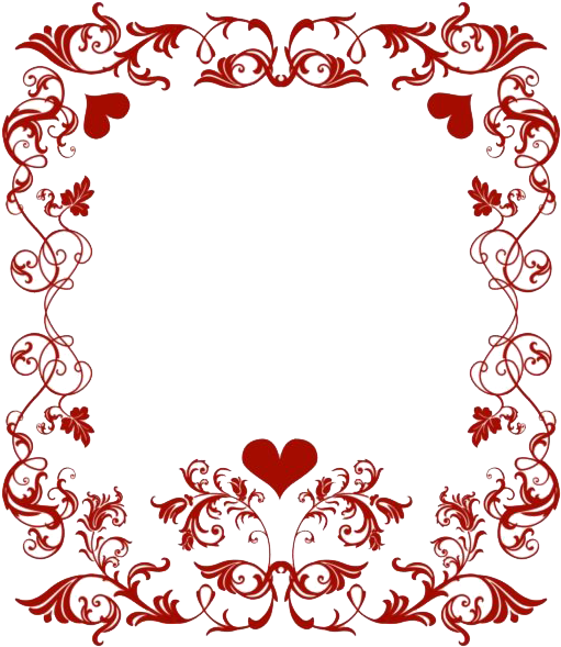 Elegant Valentine Floral Border