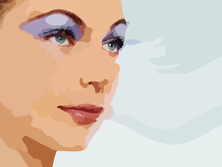 Elegant Vector Portrait Woman PNG with transparent background