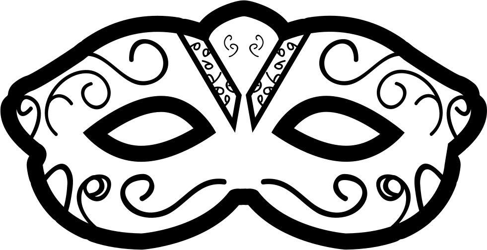 Elegant Venetian Mask Outline