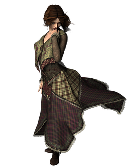 Elegant Vintage Dancer PNG image with a transparent background, free high-resolution download