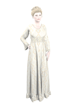 Elegant Vintage Dress3 D Model PNG with transparent background