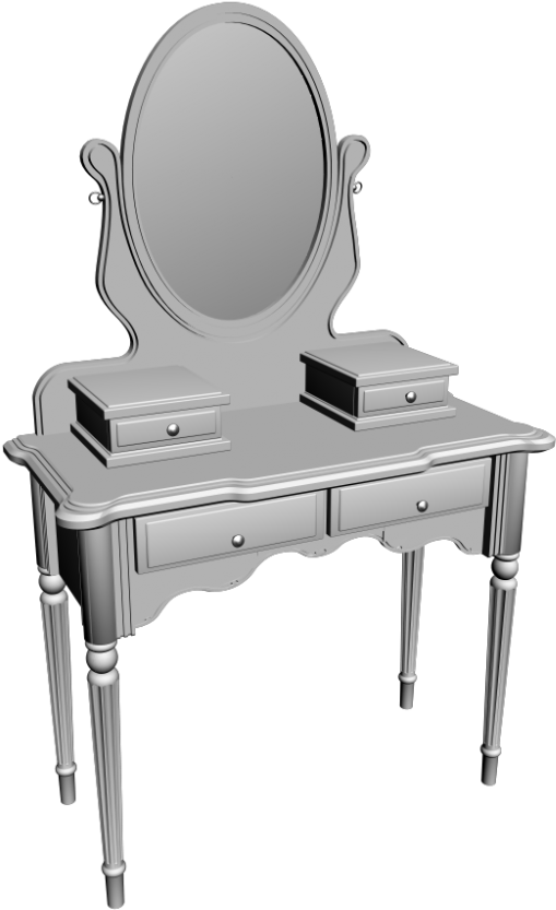 Elegant Vintage Dressing Table3 D Model