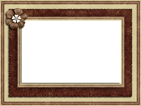 Elegant Vintage Framewith Floral Accent PNG with transparent background