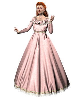 Elegant Vintage Lady3 D Render