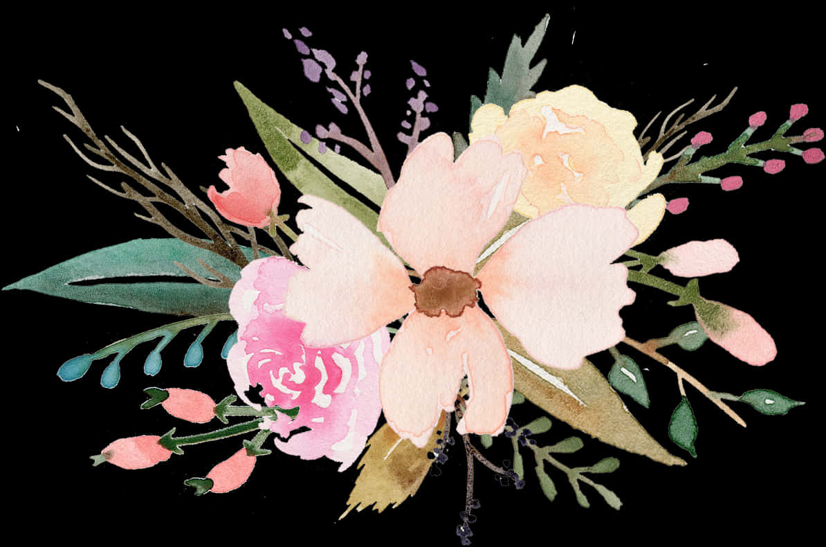 Hd Watercolour Flower Clipart - Floral Clip Art Free, HD Png Download PNG with transparent background