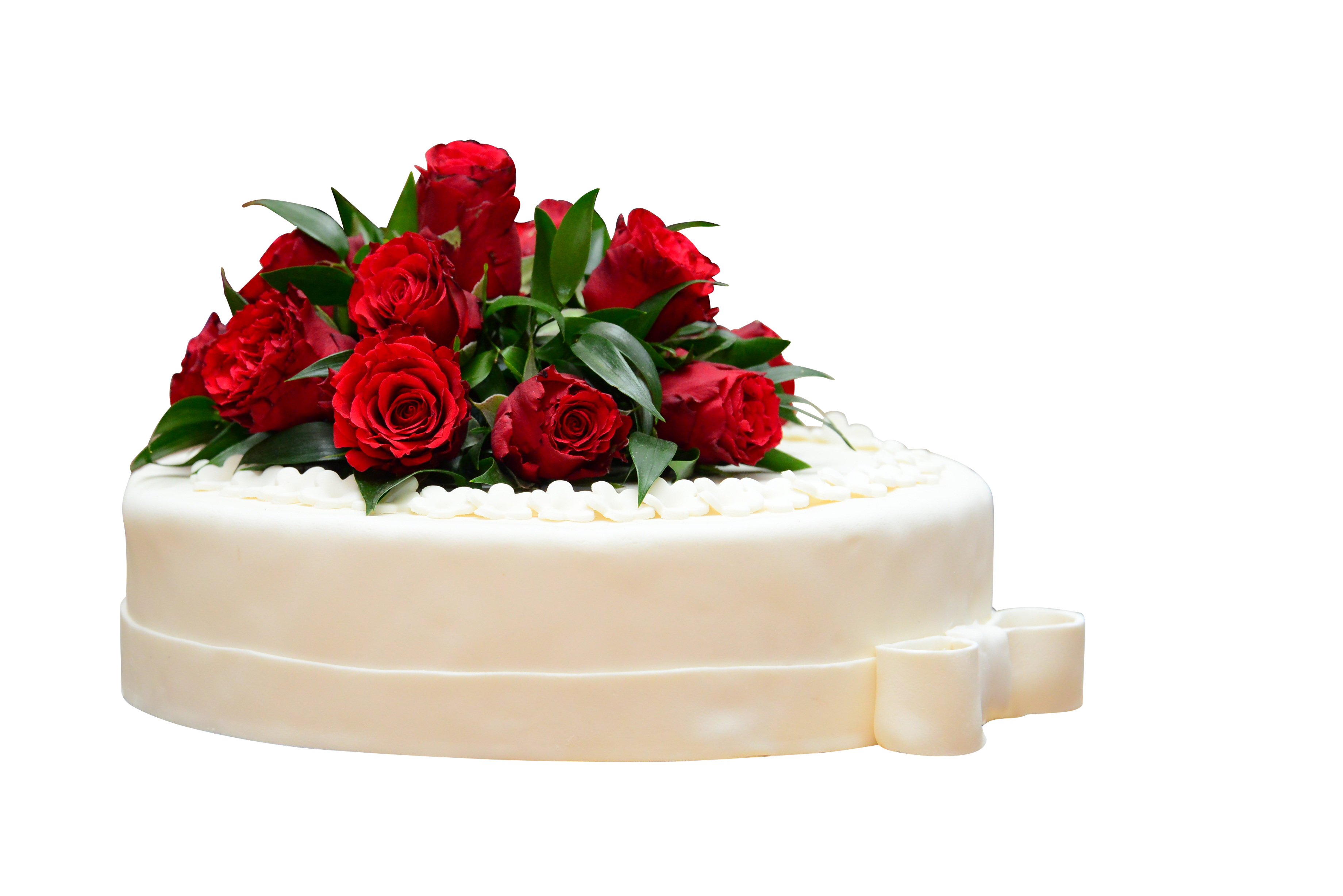 Elegant Wedding Cakewith Red Roses PNG with transparent background