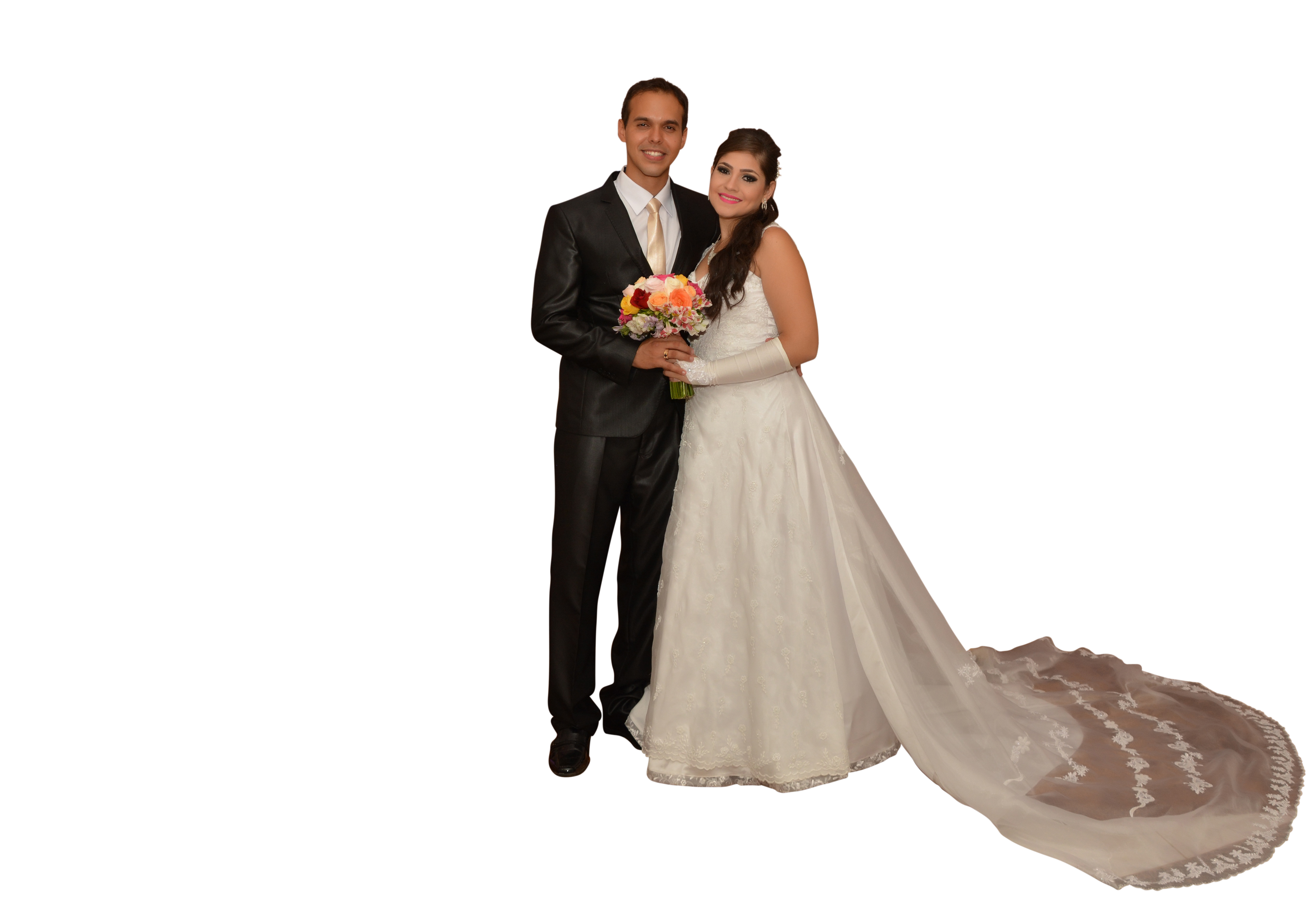 Elegant Wedding Couple Portrait PNG with transparent background
