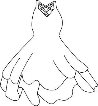 Elegant Wedding Dress Graphic PNG with transparent background