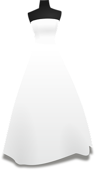 Elegant Wedding Dress Graphic PNG with transparent background
