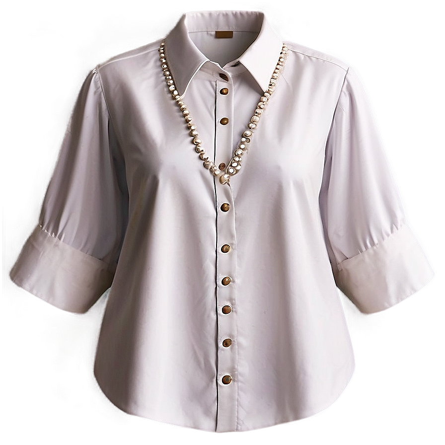 Elegant White Blouse PNG 35 PNG with transparent background