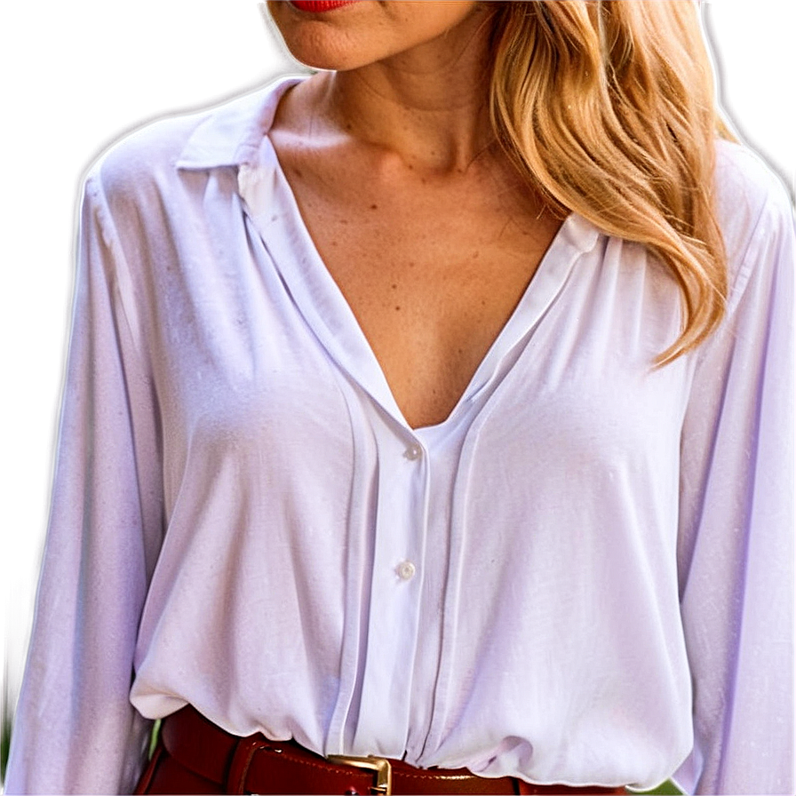 Elegant White Blouse PNG cvu PNG with transparent background