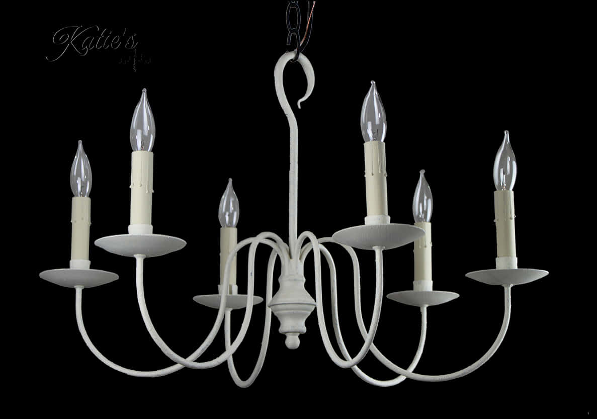 Elegant White Chandelier PNG with transparent background