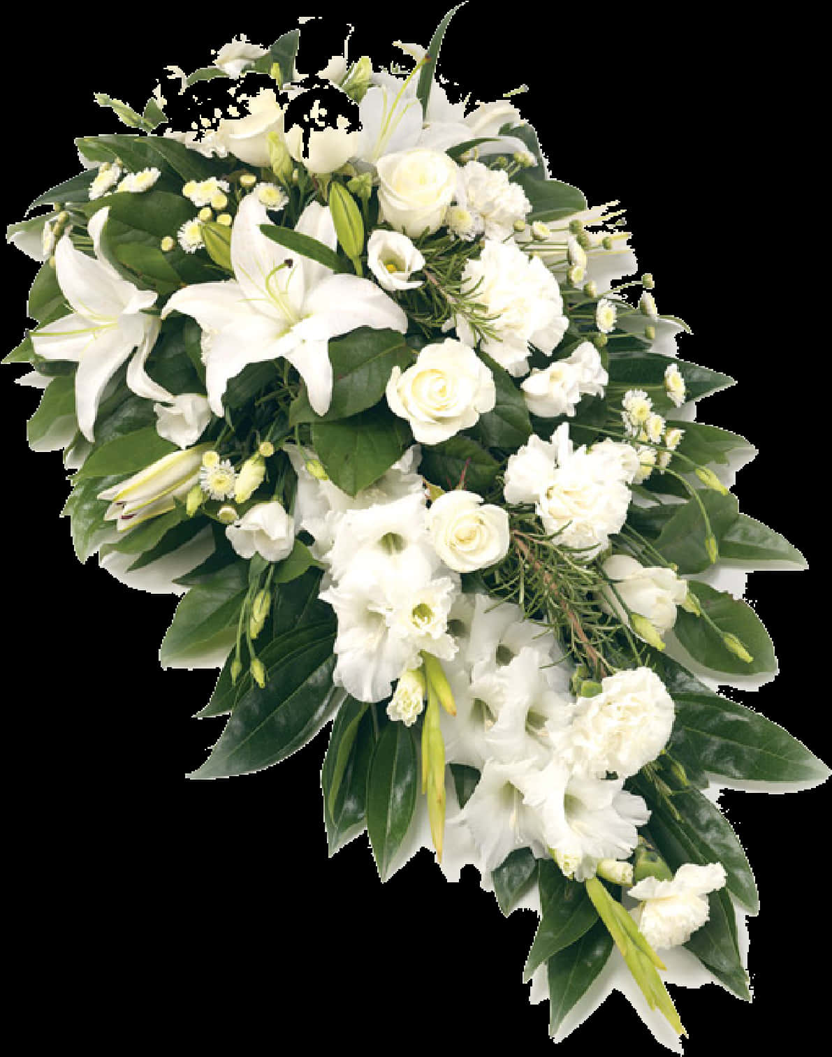 Elegant White Floral Arrangement PNG with transparent background