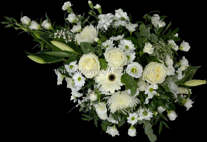 Elegant_ White_ Floral_ Arrangement PNG with transparent background