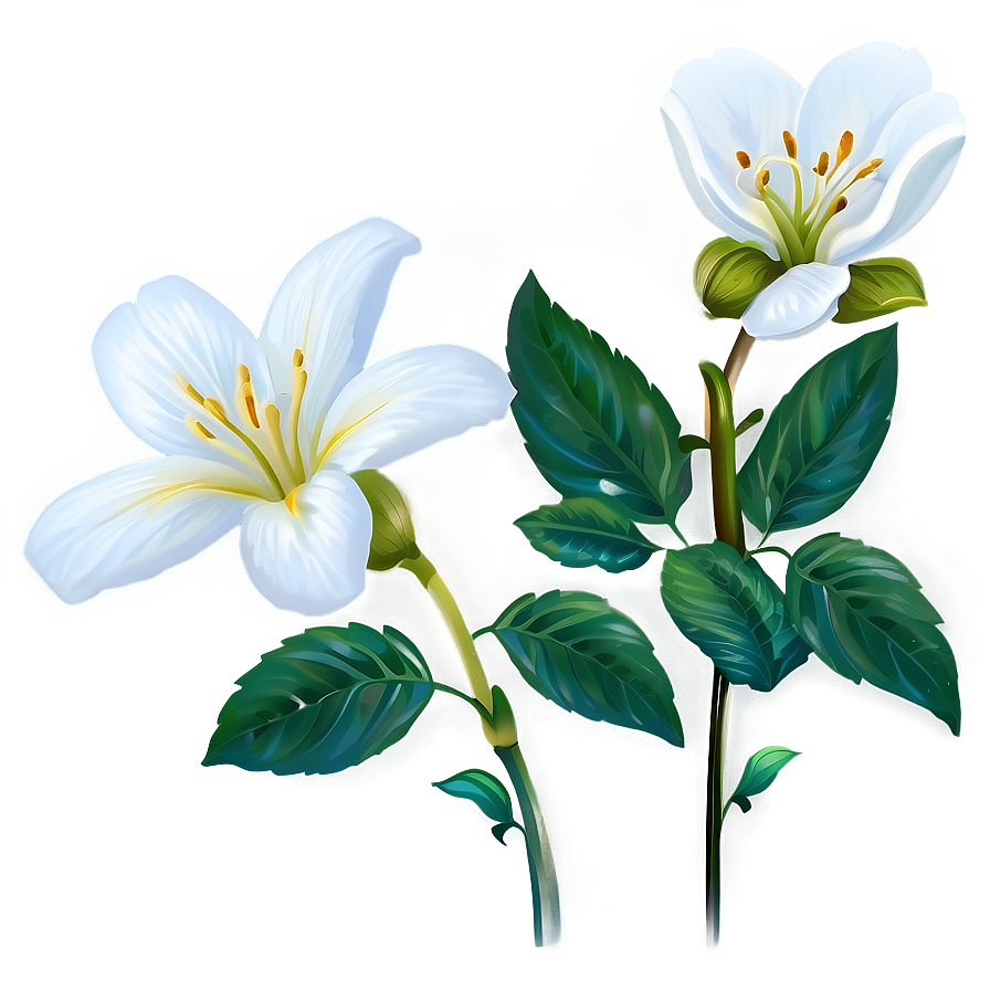 Elegant White Flower PNG 14 PNG with transparent background