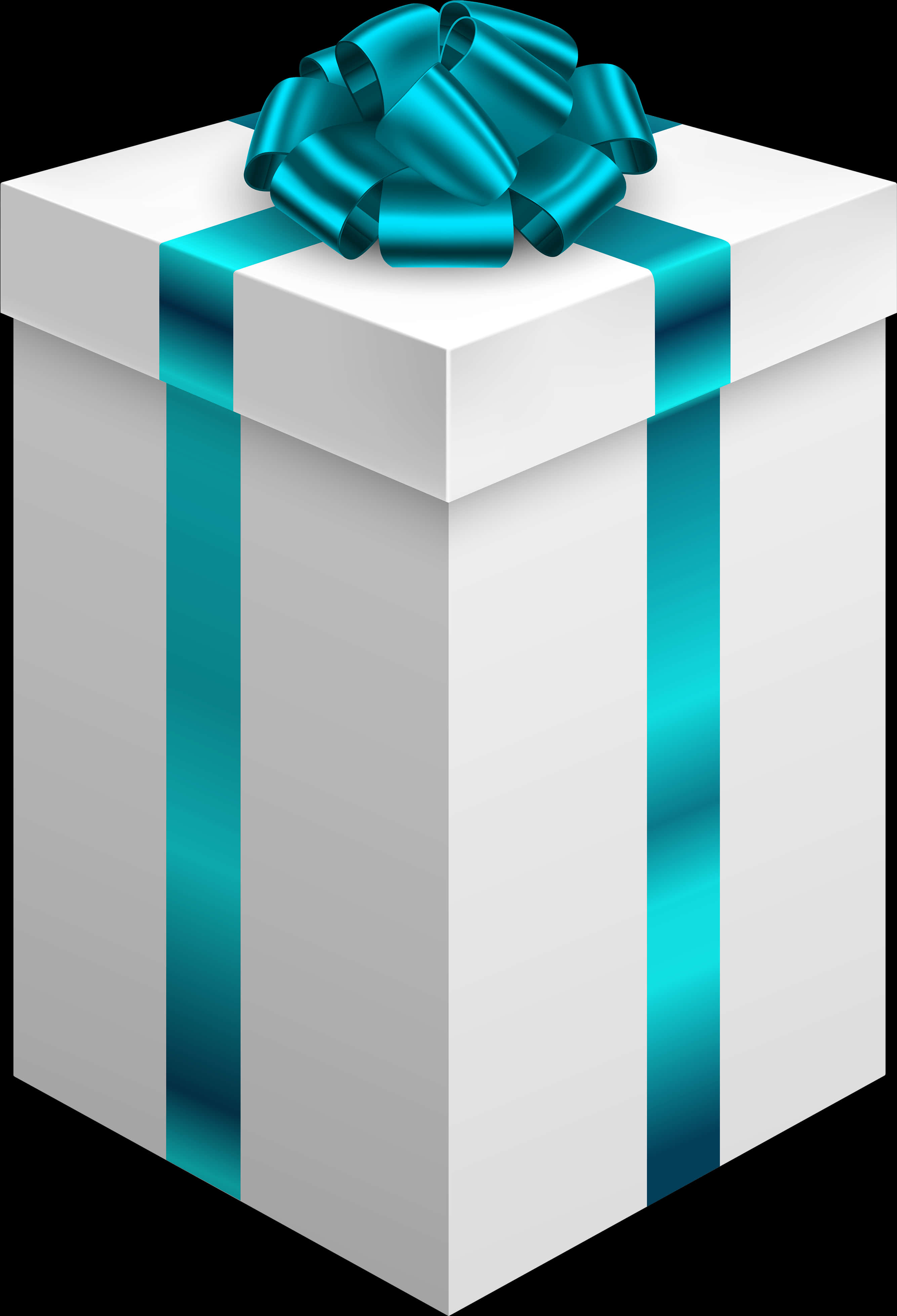 Elegant White Gift Boxwith Blue Ribbon