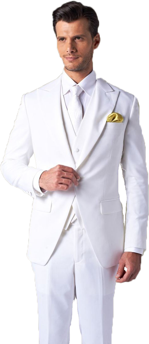 White Tuxedo Png Free Background - Wedding Dress For Men White, Transparent Png PNG with transparent background