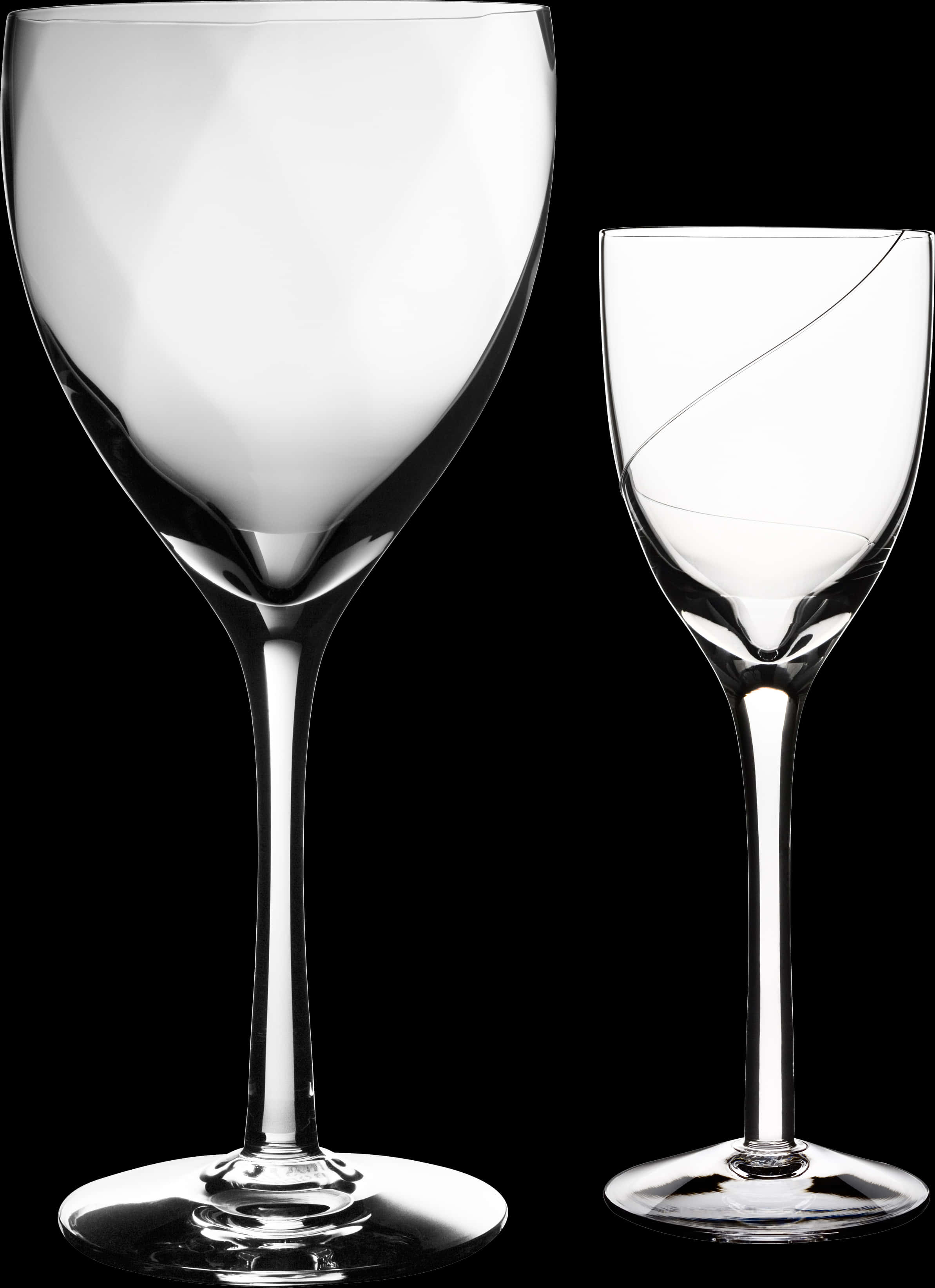 Elegant Wine Glasses Black Background