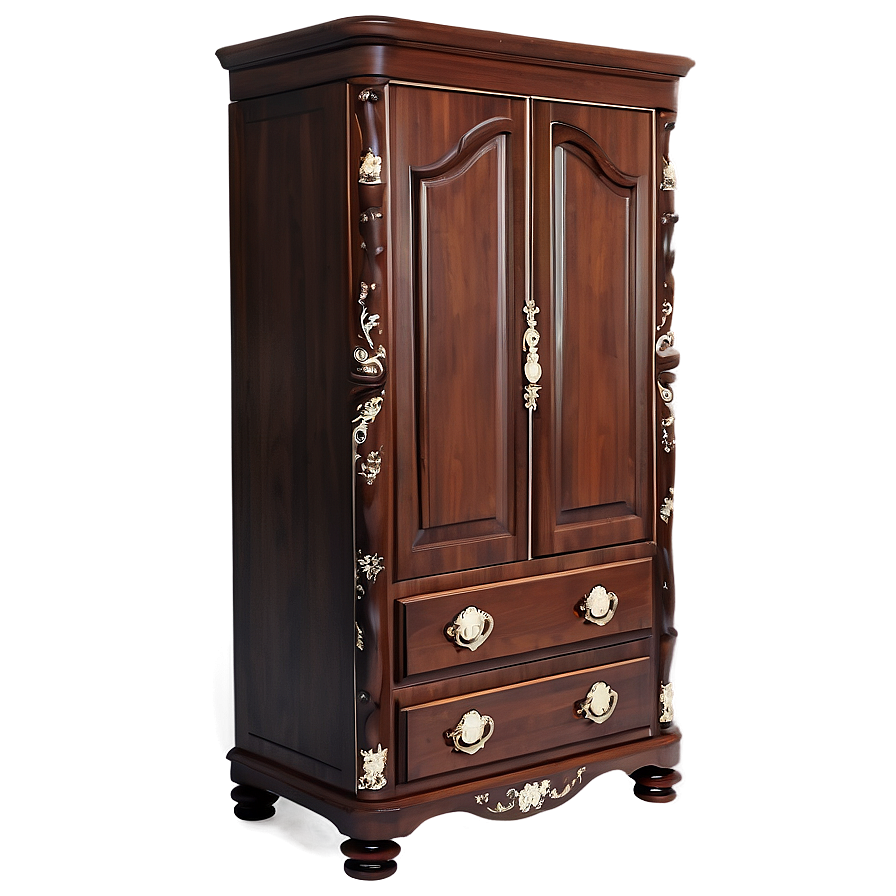 Elegant Wooden Wardrobe Png 06282024