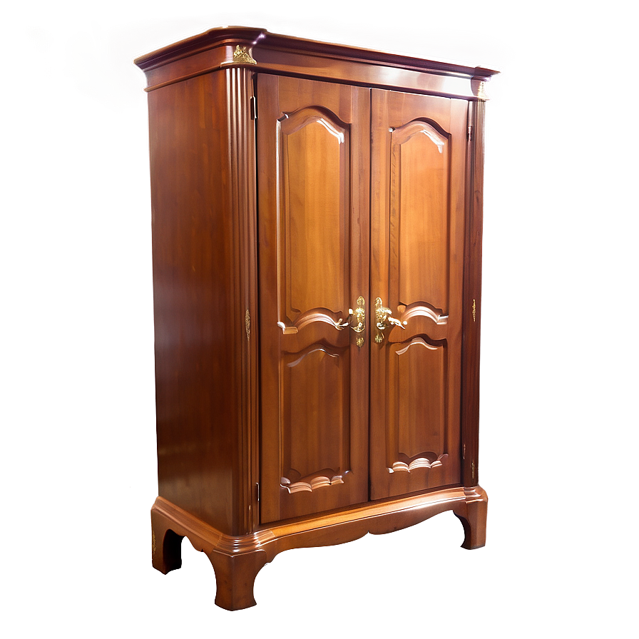 Elegant Wooden Wardrobe Png Fvr