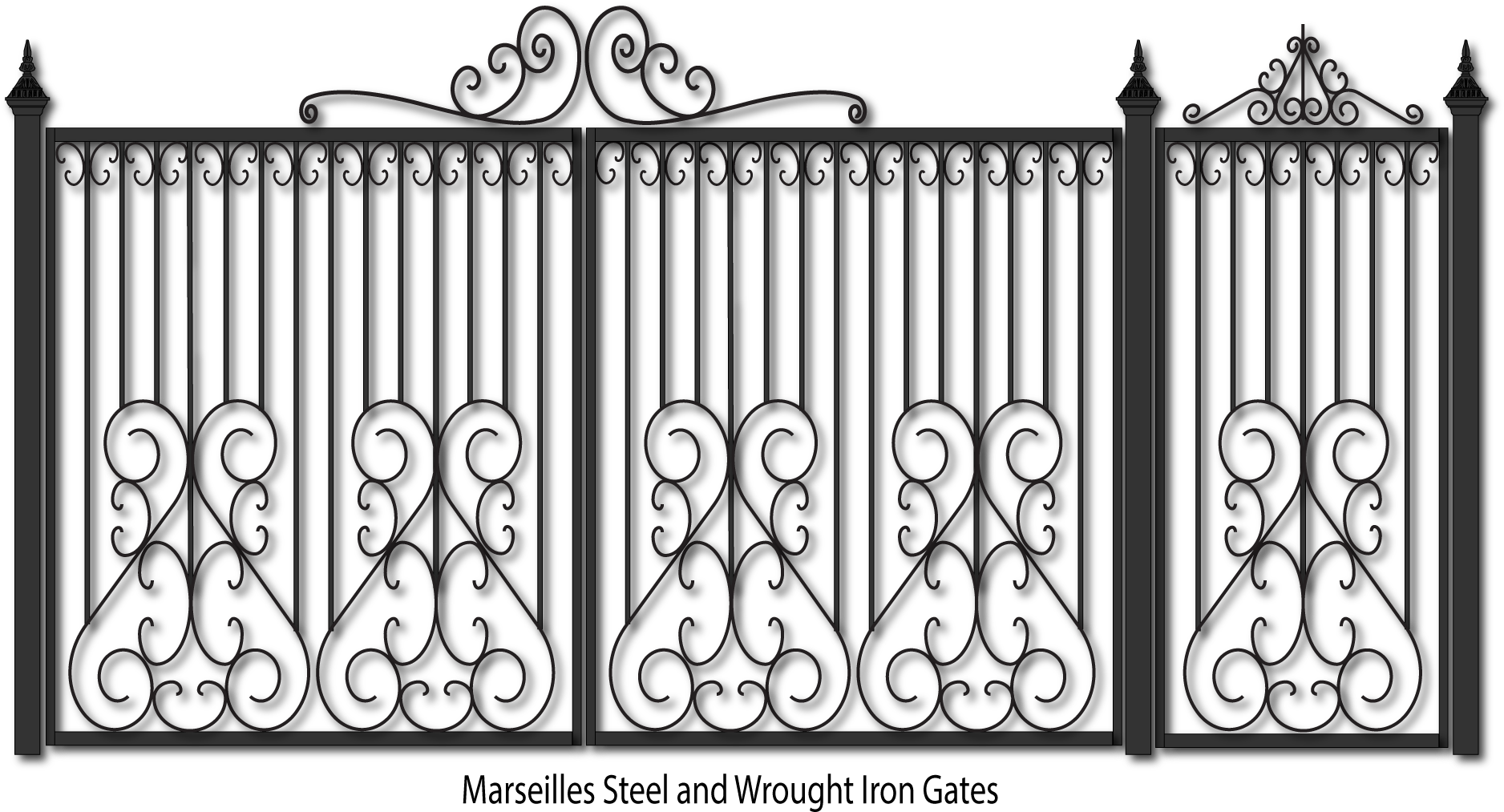 Elegant Wrought Iron Gate Design