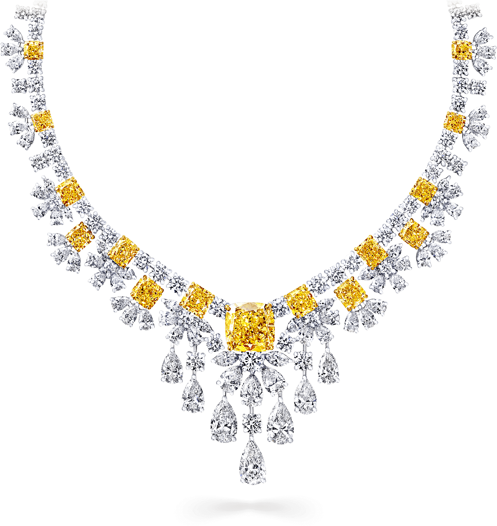 Elegant Yellow Diamond Necklace