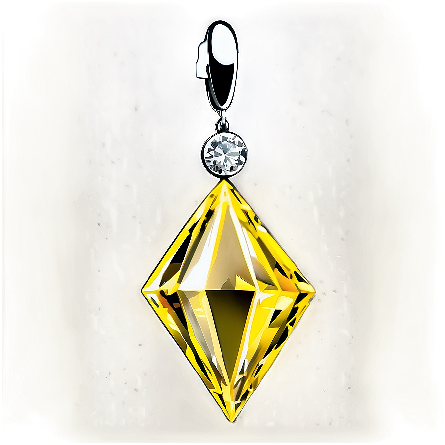 Elegant Yellow Diamond Ornament Png 80