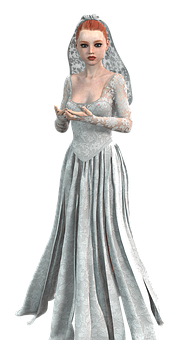 Elegant3 D Bride Pose PNG image with a transparent background, free high-resolution download