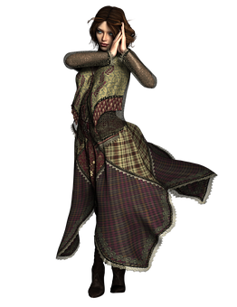 Elegant3 D Dancer Pose PNG image with a transparent background, free high-resolution download