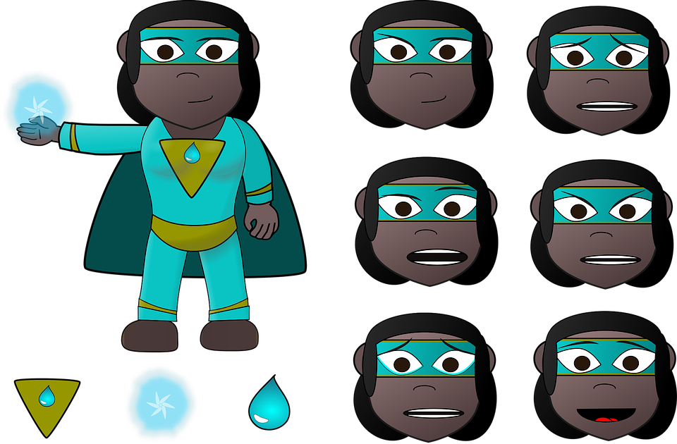 Elemental Superhero Character Design PNG with transparent background