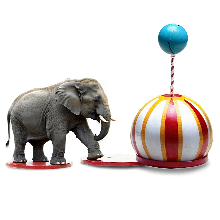 Elephant Balancing Ball Circus Png Frs66