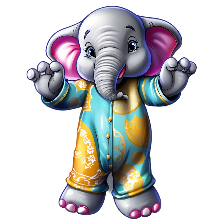 Elephant Cartoon In Pajamas Png 91