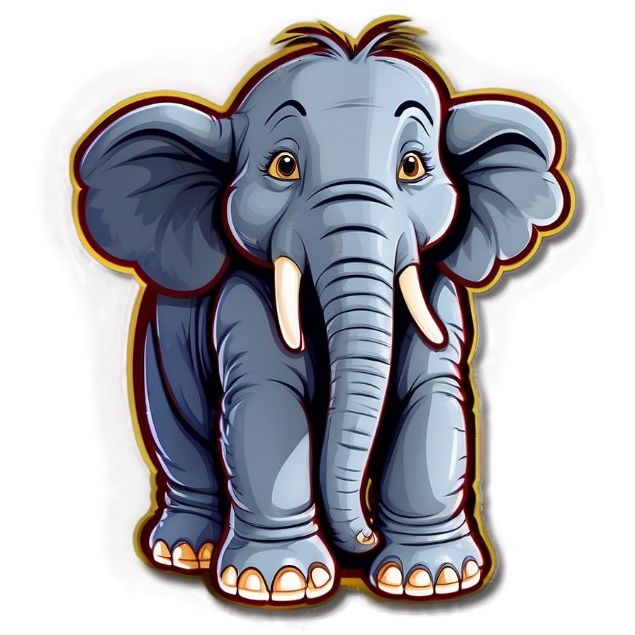 Elephant Cartoon Sticker Png Tvu