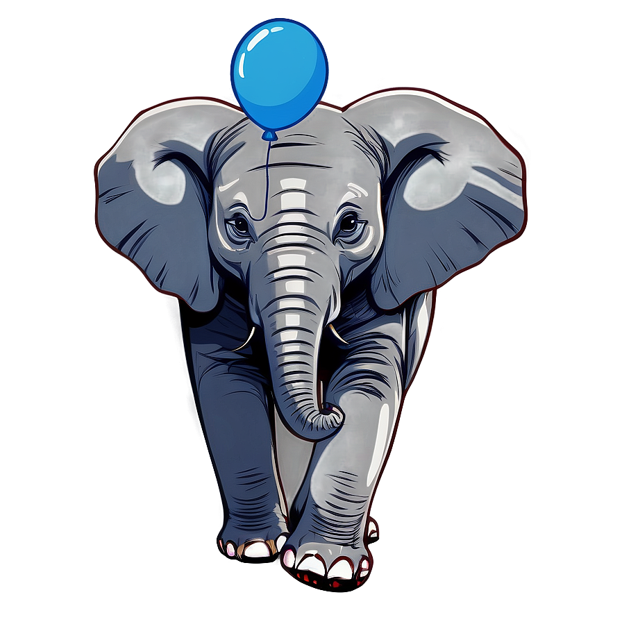 Elephant Cartoon With Balloon Png Oda