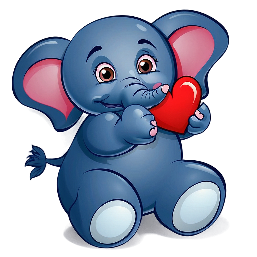 Elephant Cartoon With Heart Png Fam82