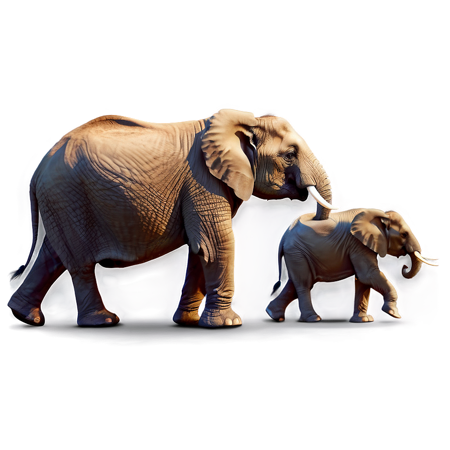 Elephant Family Illustration Png 05032024