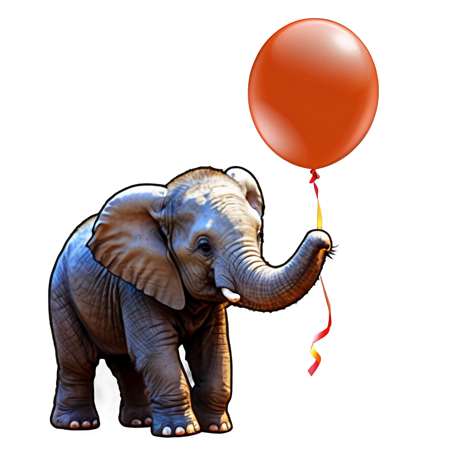 Elephant Holding Balloons Png 20