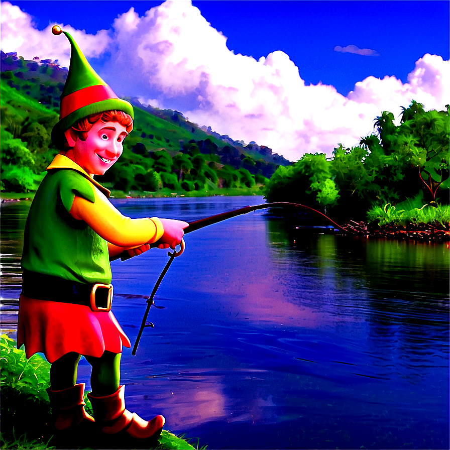 Elf Fishing By The River Png 05232024