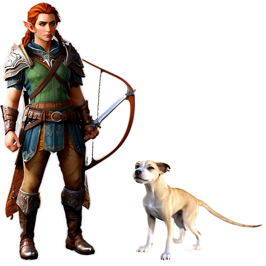 Elf Hunter With Pet Png 05232024