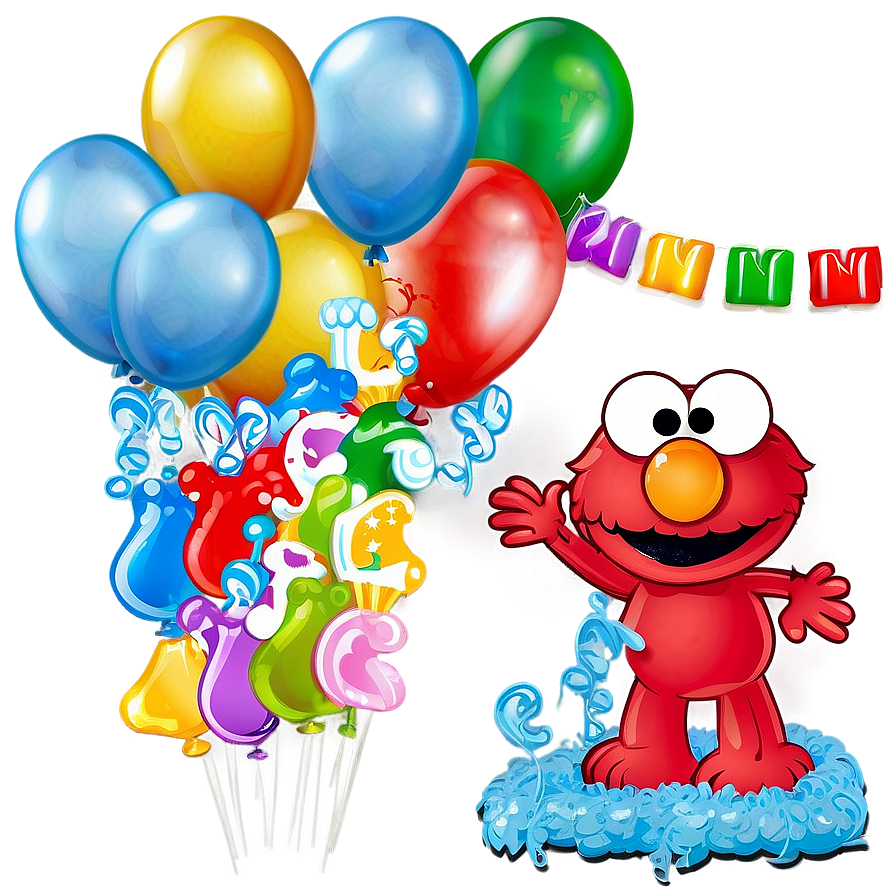 Elmo Birthday Balloon Decorations Png Juv79