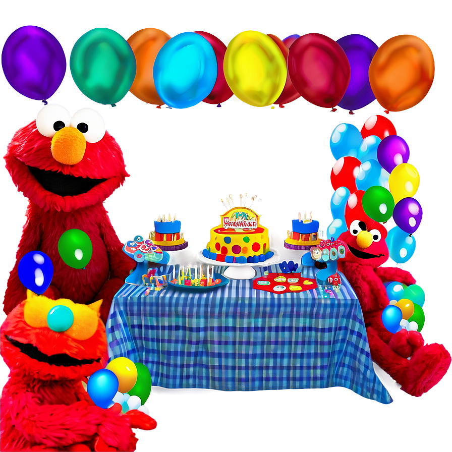 Elmo Birthday Party Setup Png 06132024